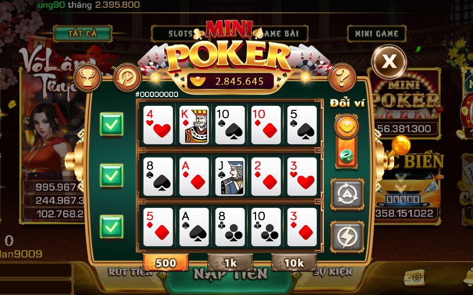 Hướng dẫn cách quay Mini Poker nổ hũ thắng lớn tại 8Kbet